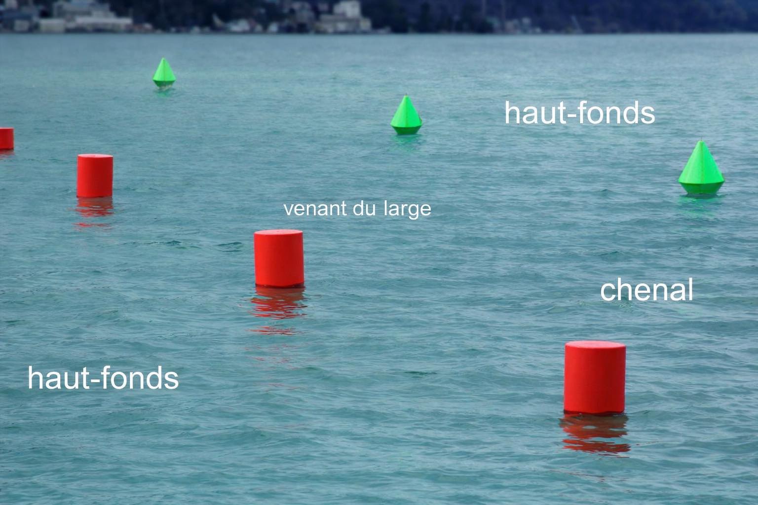 Chenal dans une zone de hauts-fonds