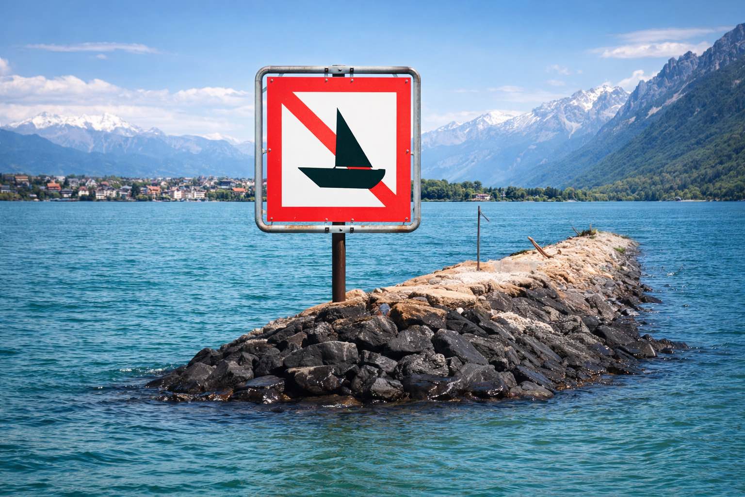 Interdiction de passer pour bateaux à voile